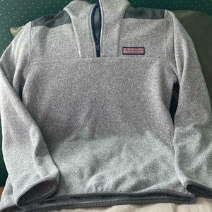 Girls/boys quarter zip grey heather sweat top.